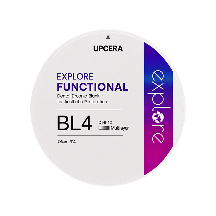 Циркониевый диск UPCERA Explore Functional 4D Multilayer, D=98 H=12, цвет BL4