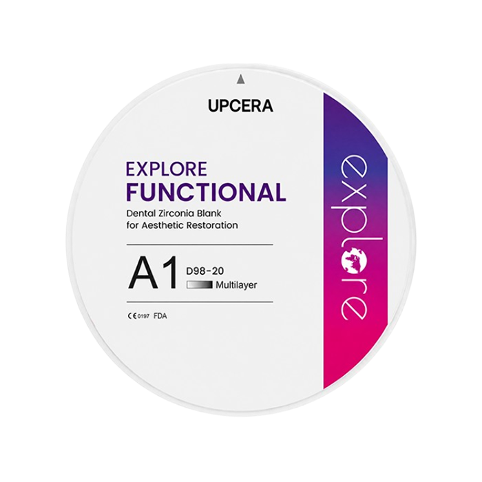 Циркониевый диск UPCERA Explore Functional 4D Multilayer, D=98 H=20, цвет A1