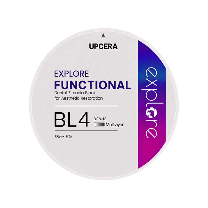 Циркониевый диск UPCERA Explore Functional 4D Multilayer, D=98 H=18, цвет BL4