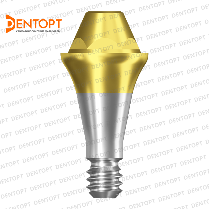 Абатмент прямой TiN мультиюнит, совместимый с Osstem TS Mini Multi-Unit G/H=3.0 D=4.8