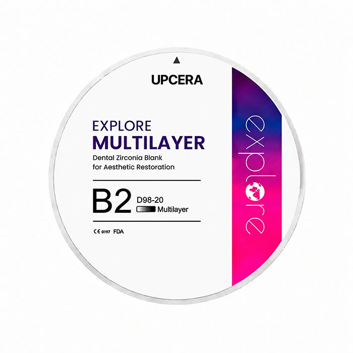 Циркониевый диск UPCERA Explore 4D Multilayer, D=98 H=20, цвет B2