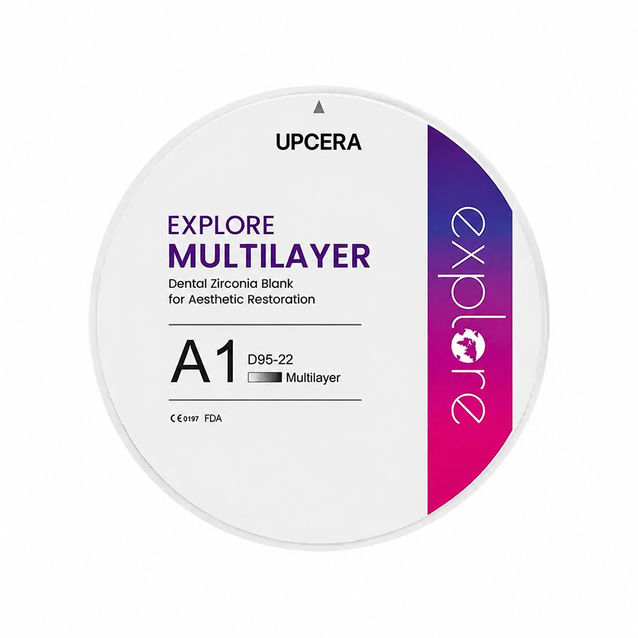 Циркониевый диск UPCERA Explore 4D Multilayer, D=95 H=22, цвет A1