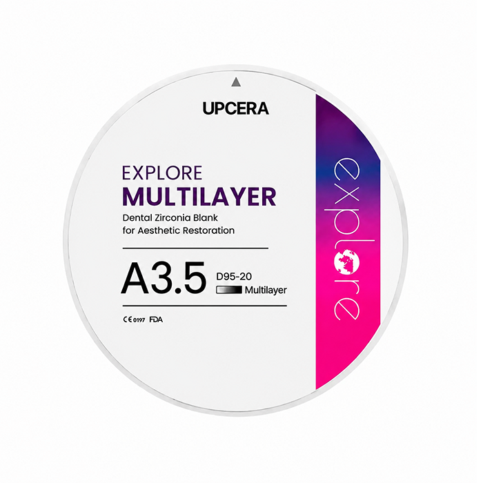 Циркониевый диск UPCERA Explore 4D Multilayer, D=95 H=20, цвет A3.5