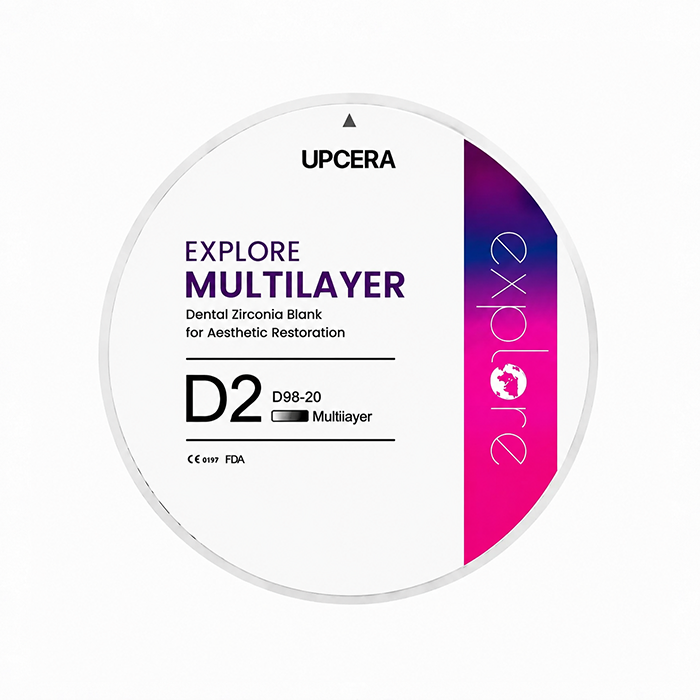 Циркониевый диск UPCERA Explore 4D Multilayer, D=98 H=20, цвет D2