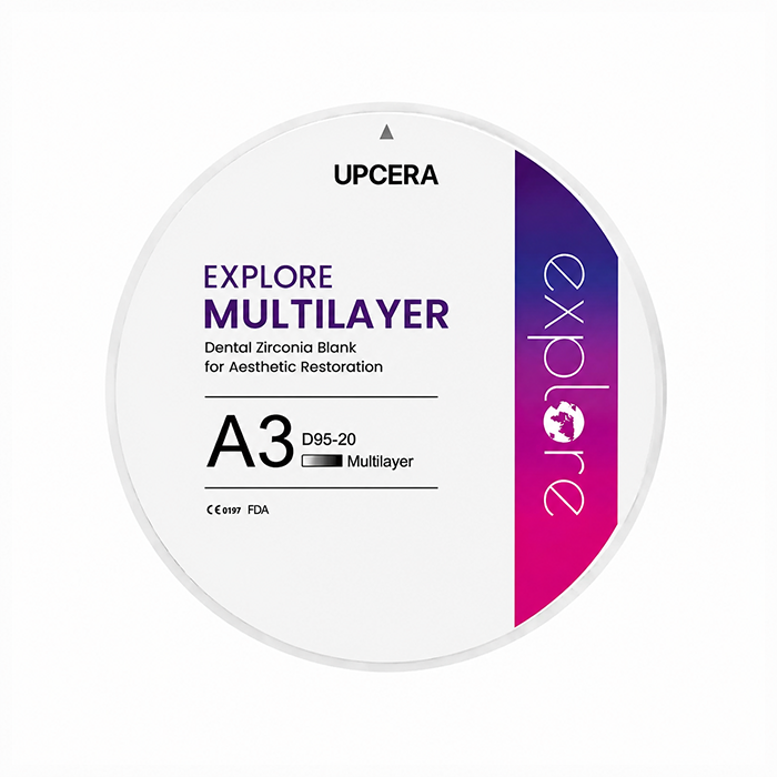 Циркониевый диск UPCERA Explore 4D Multilayer, D=95 H=20, цвет A3