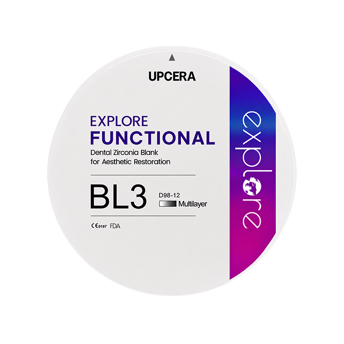Циркониевый диск UPCERA Explore Functional 4D Multilayer, D=98 H=12, цвет BL3