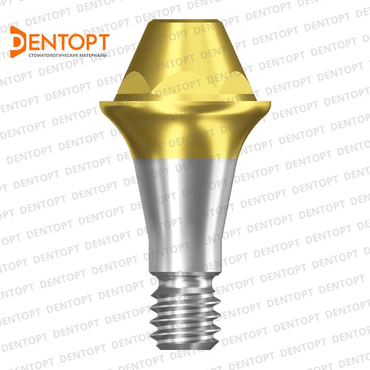 Абатмент прямой TiN мультиюнит, совместимый с Osstem TS Mini Multi-Unit G/H=2.0 D=4.8