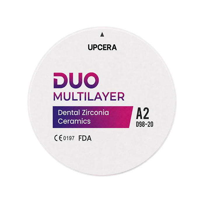 Циркониевый диск UPCERA Explore DUO Functional 4D Multilayer, D=98 H=20, цвет A2