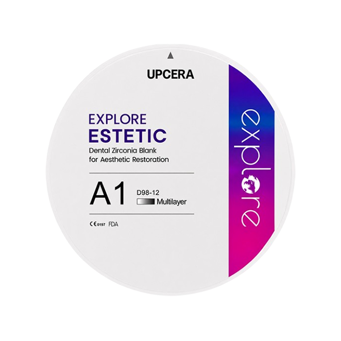 Циркониевый диск UPCERA Explore Estetic 4D Multilayer, D=98 H=12, цвет A1