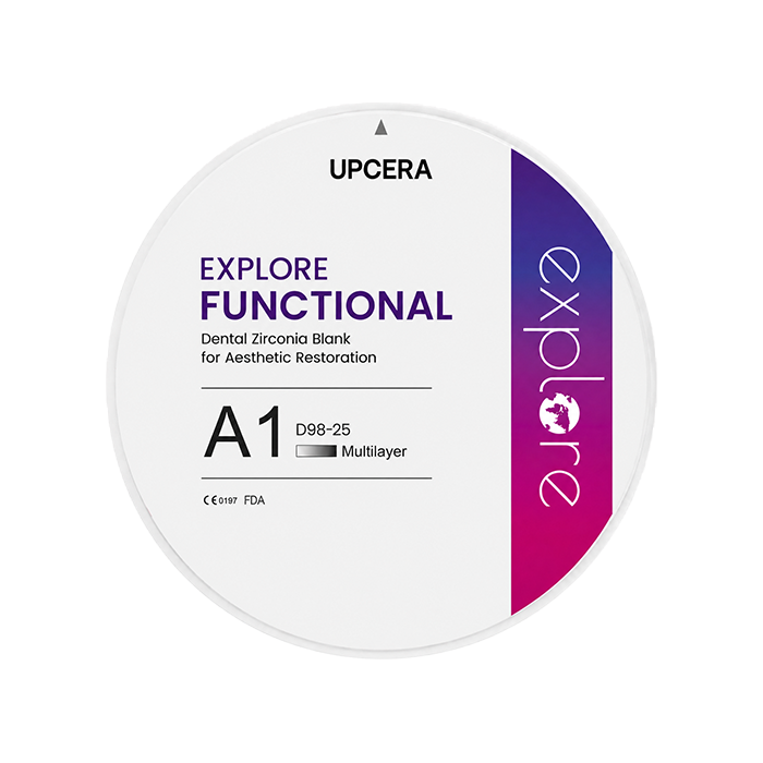 Циркониевый диск UPCERA Explore Functional 4D Multilayer, D=98 H=25, цвет A1
