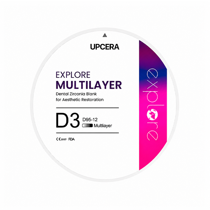 Циркониевый диск UPCERA Explore 4D Multilayer, D=95 H=12, цвет D3