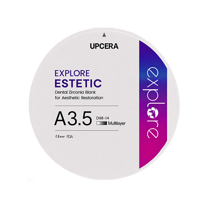 Циркониевый диск UPCERA Explore Estetic 4D Multilayer, D=98 H=14, цвет A3.5