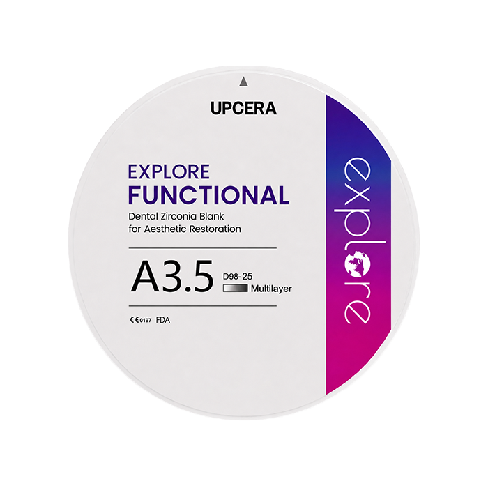 Циркониевый диск UPCERA Explore Functional 4D Multilayer, D=98 H=25, цвет A3.5