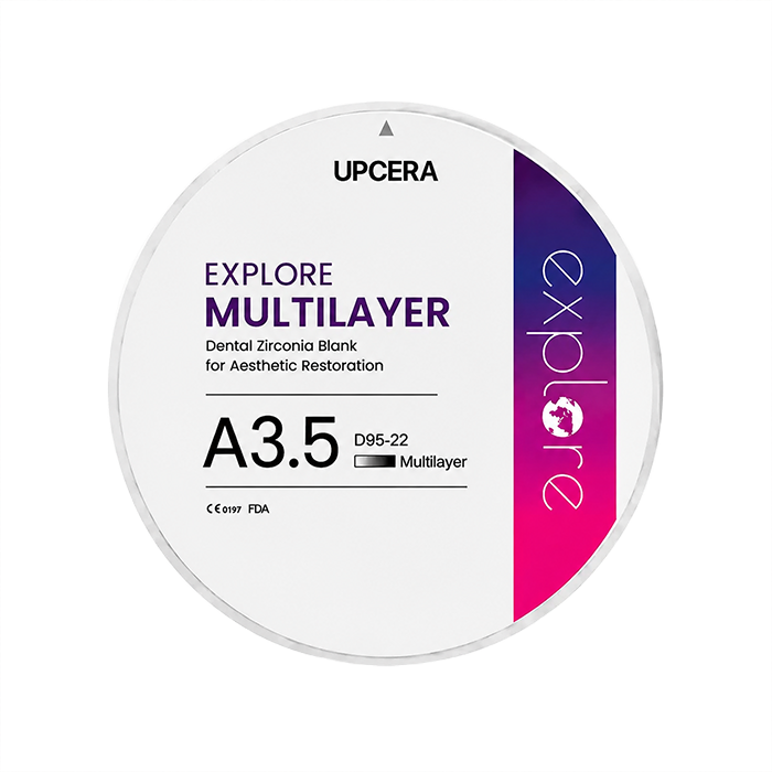 Циркониевый диск UPCERA Explore 4D Multilayer, D=95 H=22, цвет A3.5