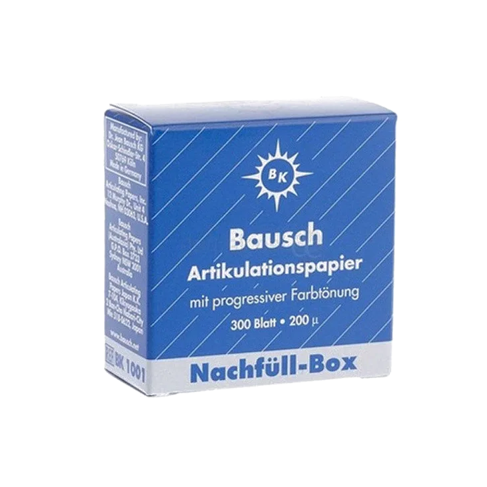 Артикуляционная бумага Bausch ВК 1001, 200 мкм, прямая, цвет синий, 300 шт