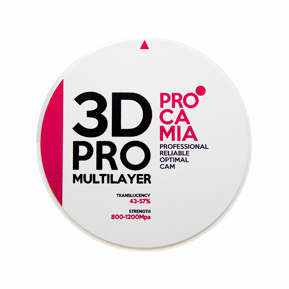 Циркониевый диск PROCAMIA 3D Pro Multilayer, D=98 H=10, цвет A2