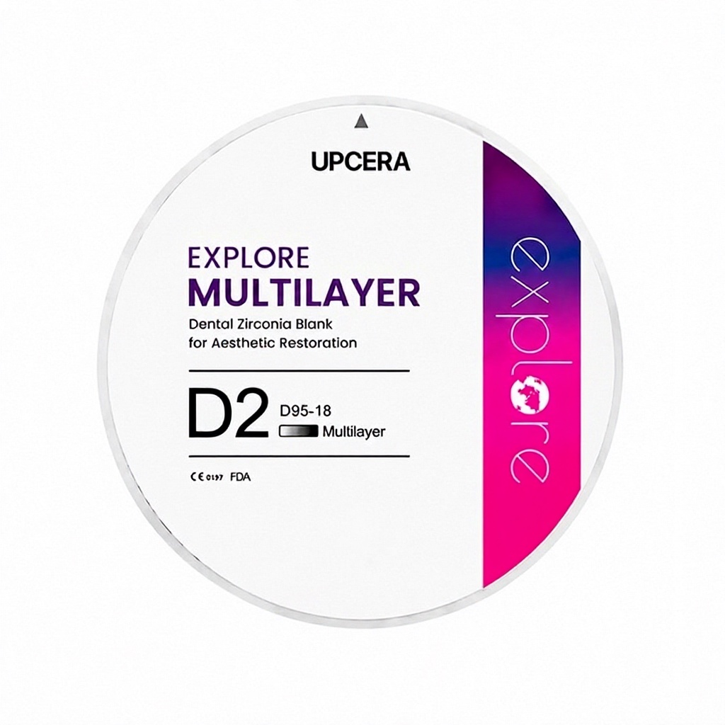 Циркониевый диск UPCERA Explore 4D Multilayer, D=95 H=18, цвет D2